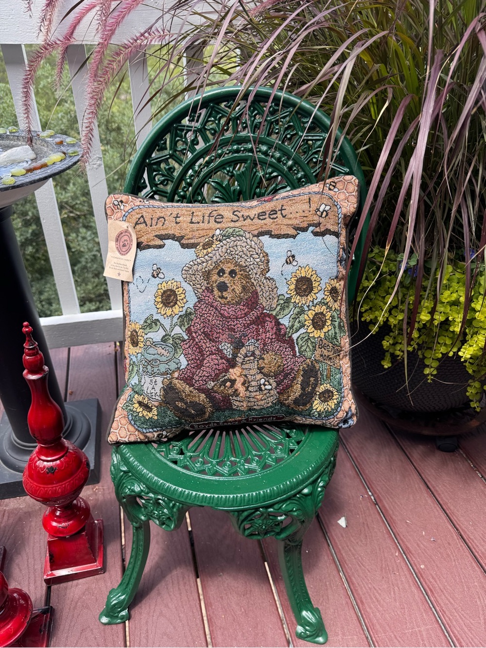Boyds Bear Tapestry Pillow‎